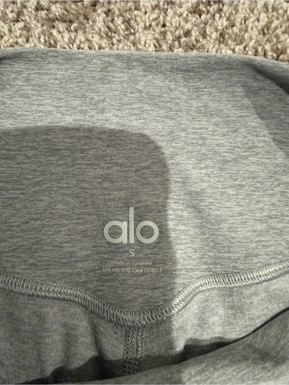 ALO Yoga Light Gray Seamless Leggings with Logo